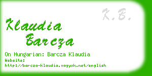 klaudia barcza business card